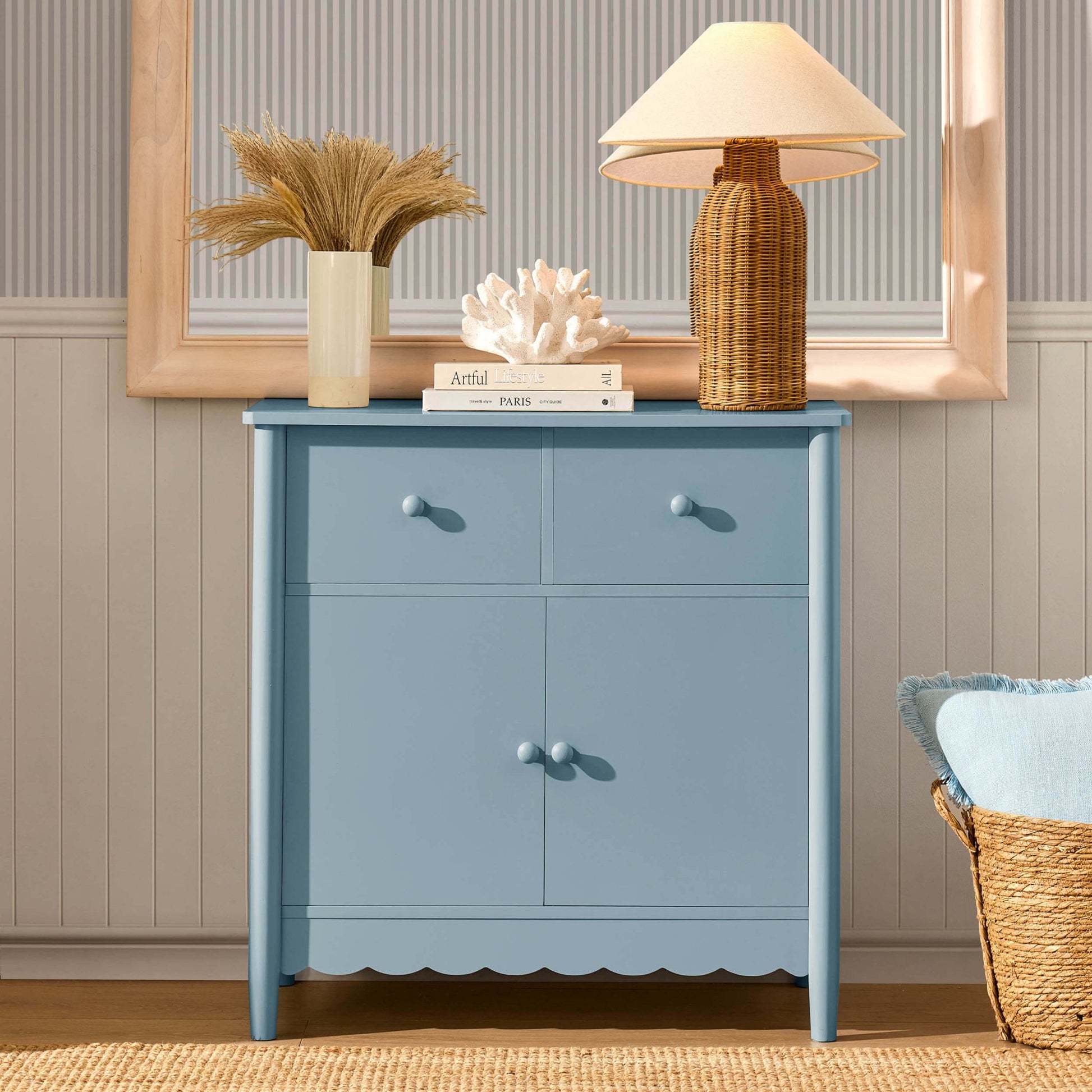 Betty 2 Door Sideboard with Drawers - Sky Blue - DUSK
