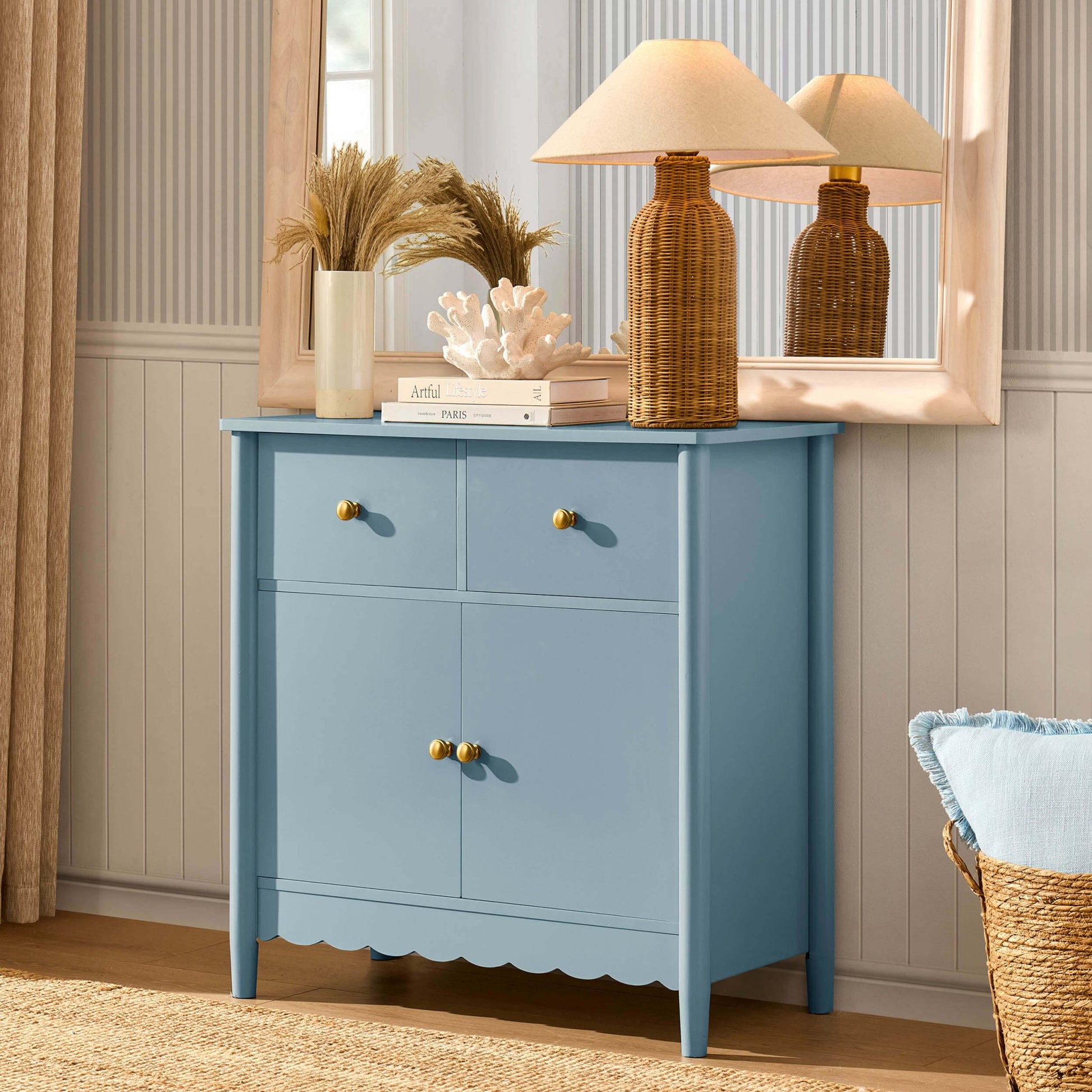 Betty 2 Door Sideboard with Drawers - Sky Blue - DUSK