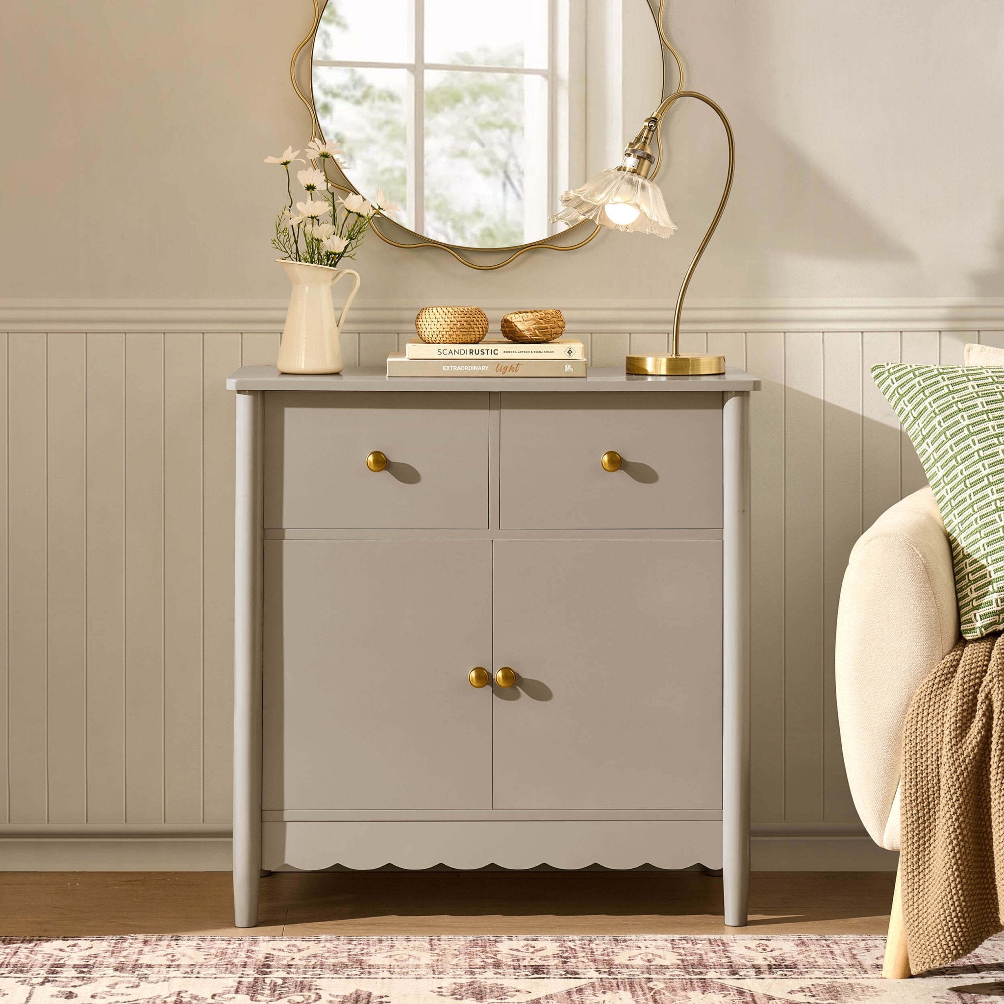 Betty 2 Door Sideboard with Drawers - Taupe - DUSK