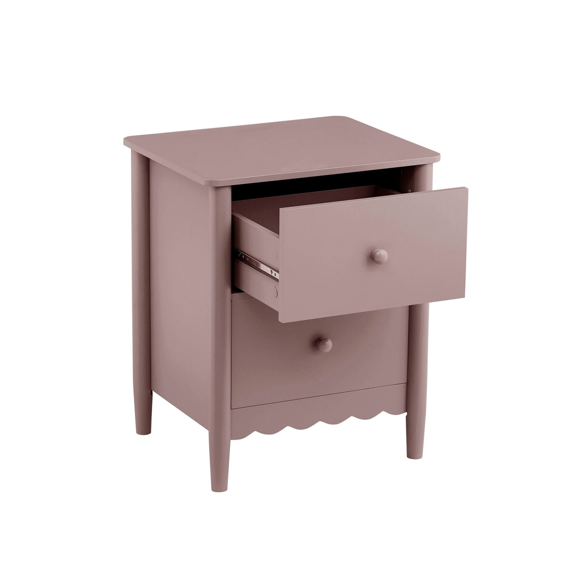 Betty 2 Drawer Bedside Table - Dusty Mauve - DUSK