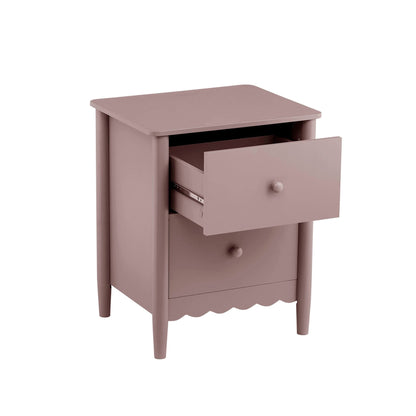 Betty 2 Drawer Bedside Table - Dusty Mauve - DUSK