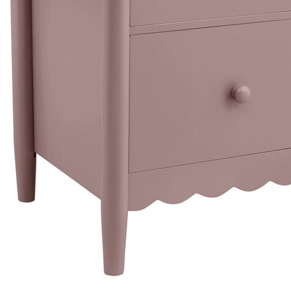 Betty 2 Drawer Bedside Table - Dusty Mauve - DUSK