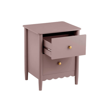Betty 2 Drawer Bedside Table - Dusty Mauve - DUSK