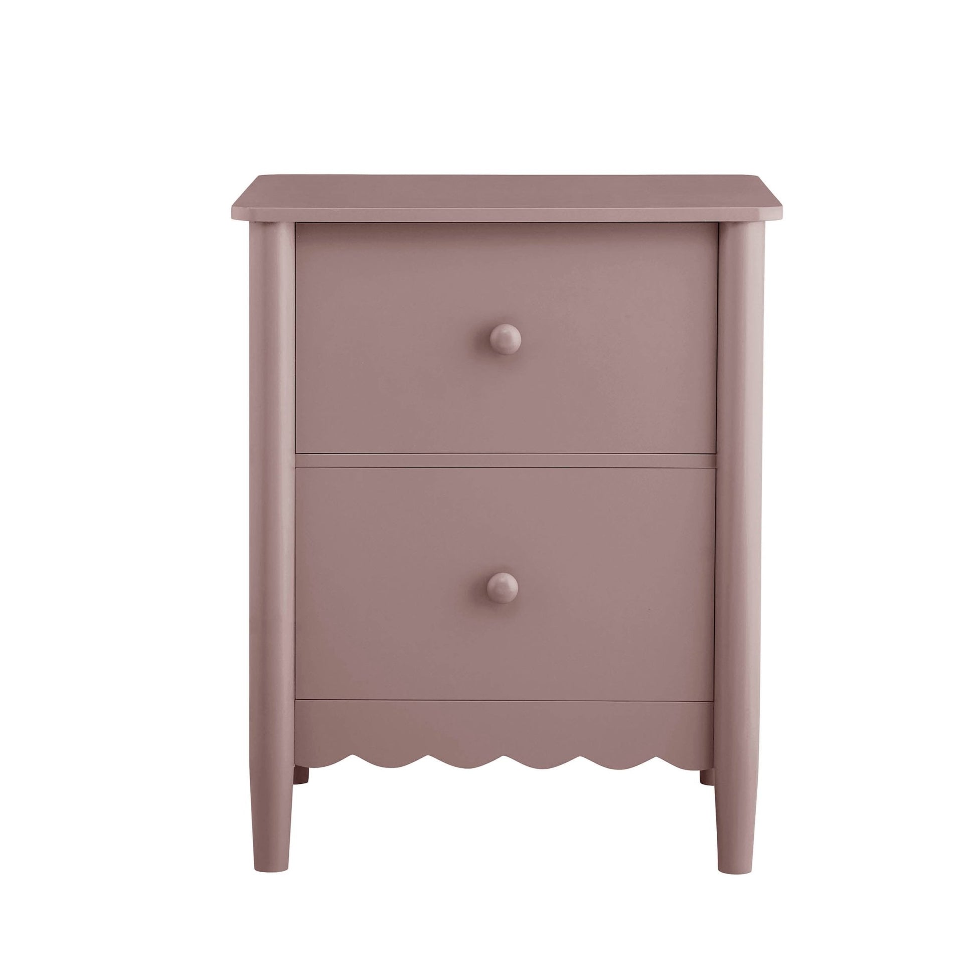 Betty 2 Drawer Bedside Table - Dusty Mauve - DUSK