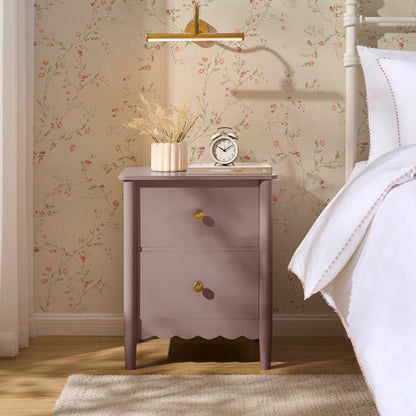 Betty 2 Drawer Bedside Table - Dusty Mauve - DUSK
