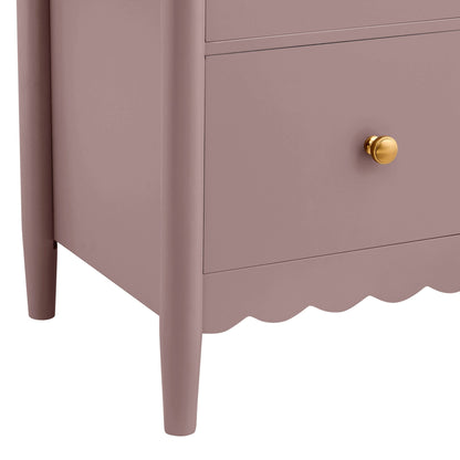 Betty 2 Drawer Bedside Table - Dusty Mauve - DUSK