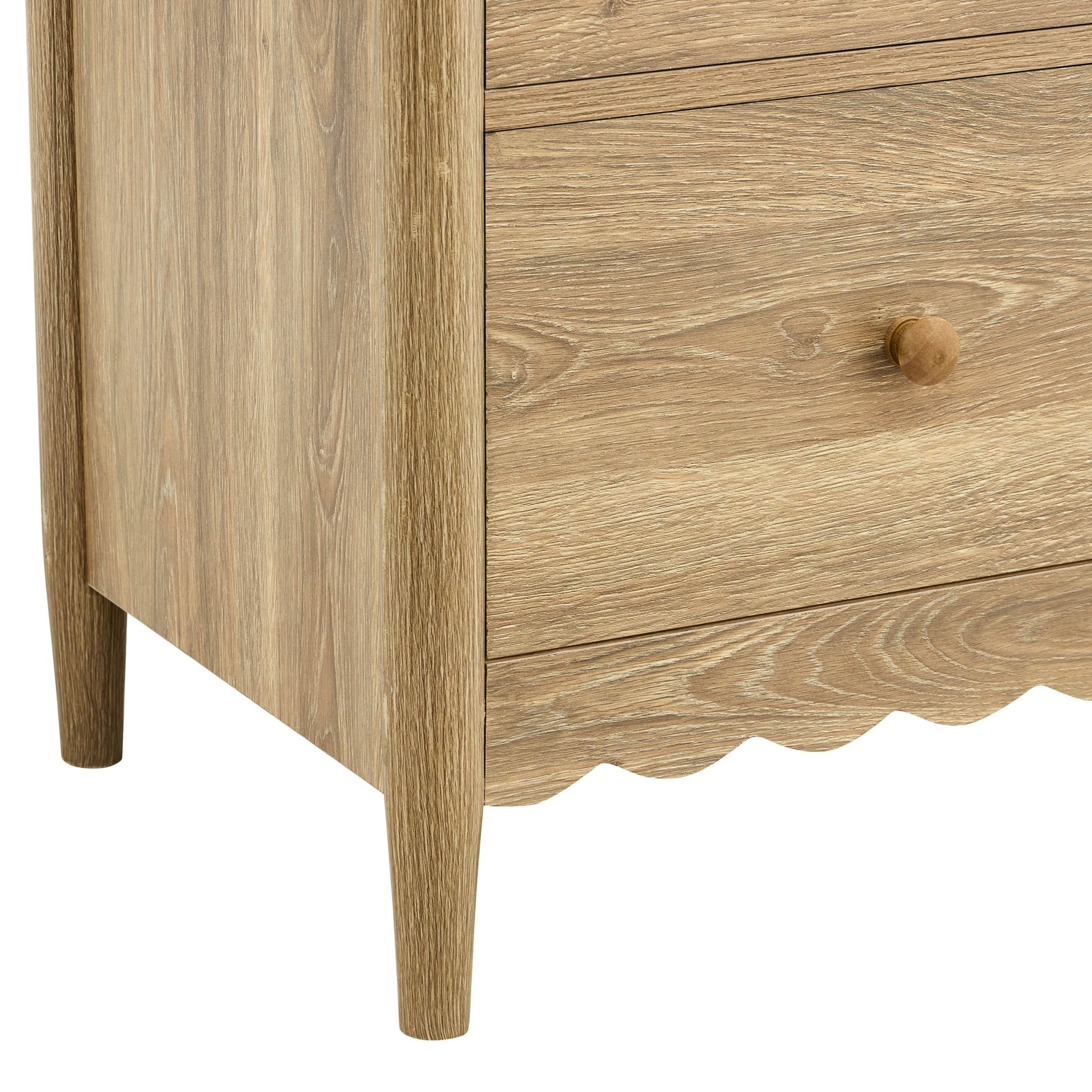 Betty 2 Drawer Bedside Table - Light Wood - DUSK