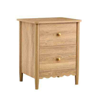 Betty 2 Drawer Bedside Table - Light Wood - DUSK