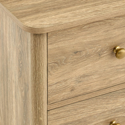 Betty 2 Drawer Bedside Table - Light Wood - DUSK