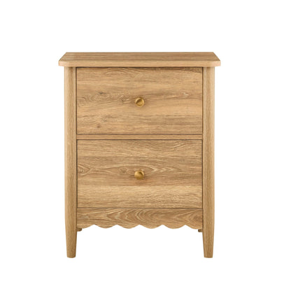 Betty 2 Drawer Bedside Table - Light Wood - DUSK