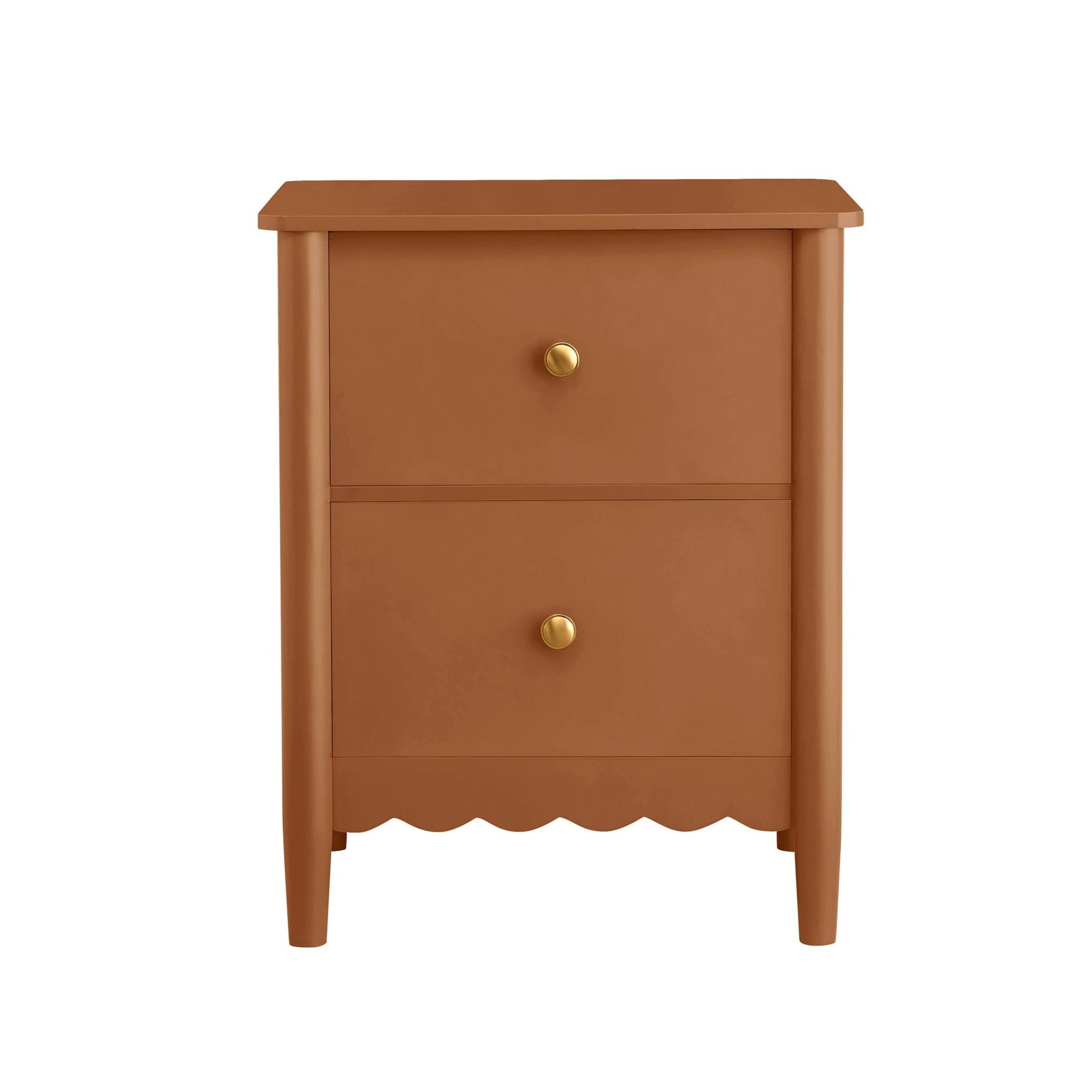 Betty 2 Drawer Bedside Table - Orange - DUSK