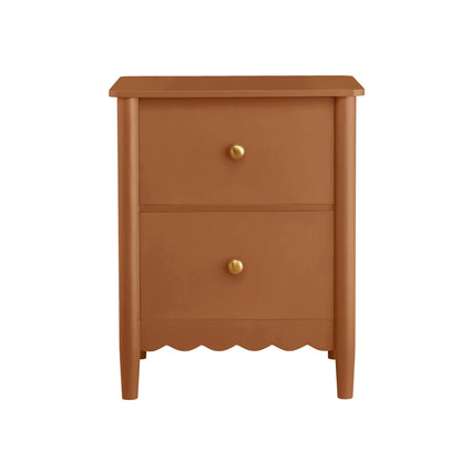 Betty 2 Drawer Bedside Table - Orange - DUSK