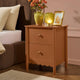 Betty 2 Drawer Bedside Table - Orange - DUSK