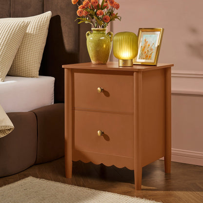 Betty 2 Drawer Bedside Table - Orange - DUSK