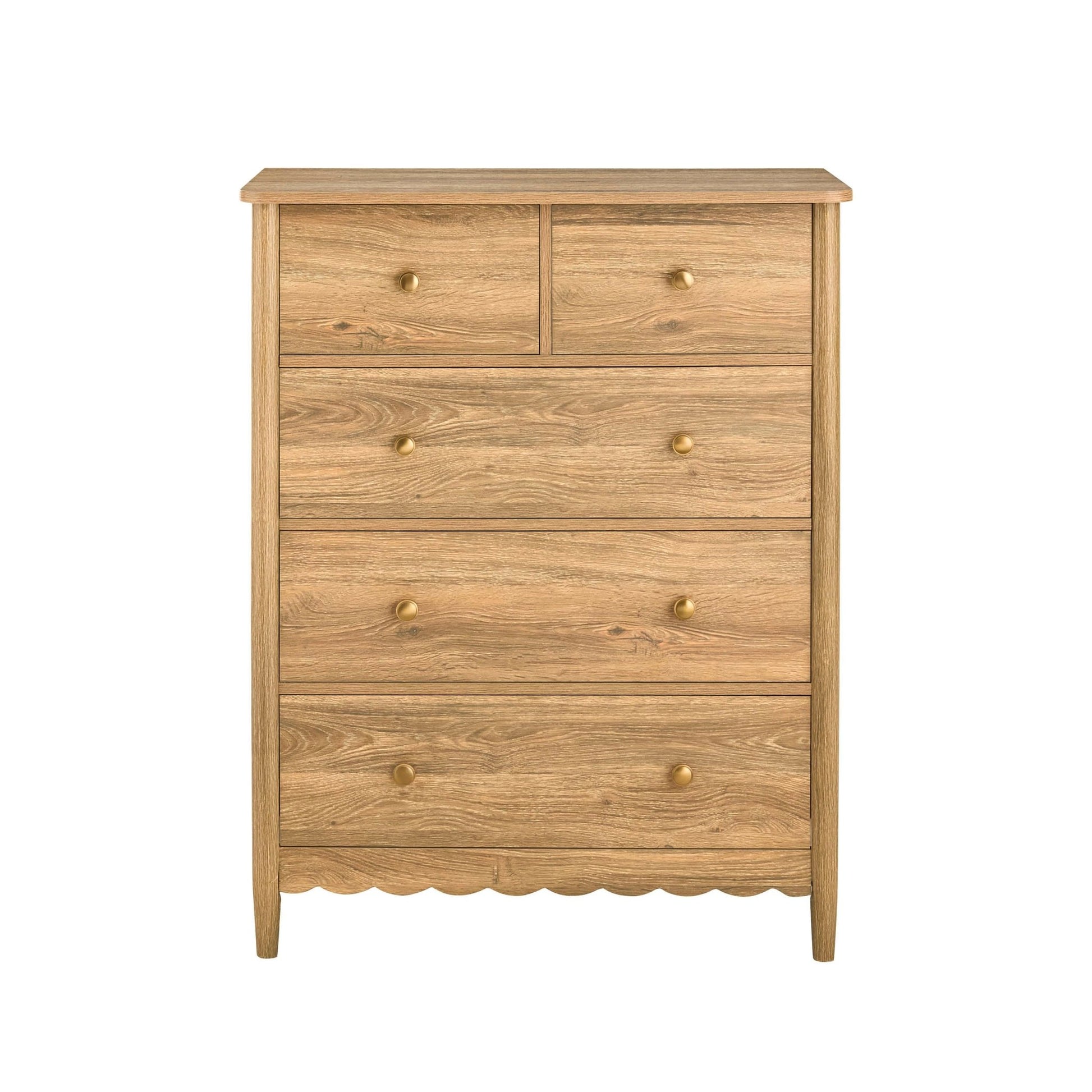 Betty 5 Drawer Chest - Light Wood - DUSK