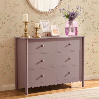 Betty 6 Drawer Chest - Dusty Mauve - DUSK