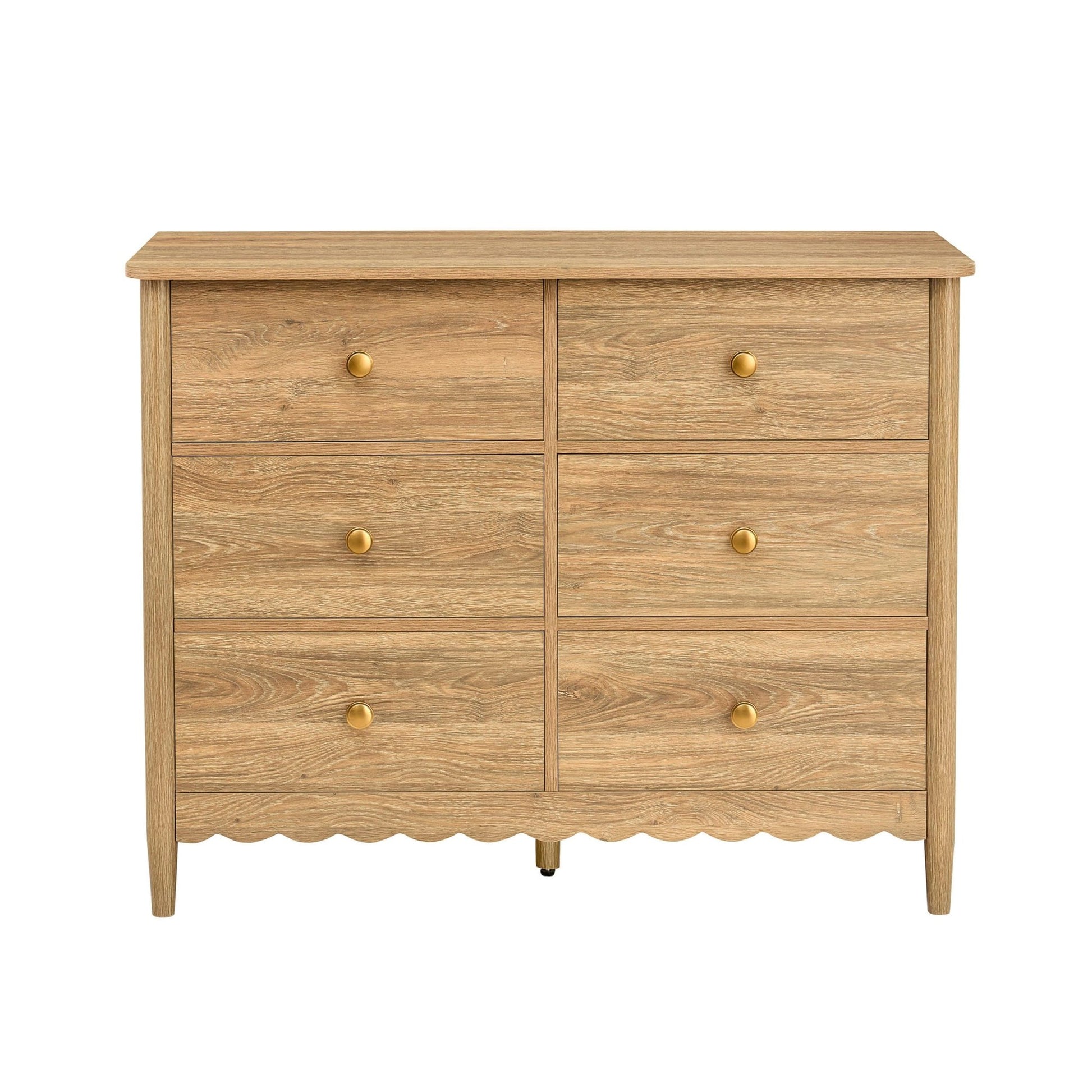 Betty 6 Drawer Chest - Light Wood - DUSK