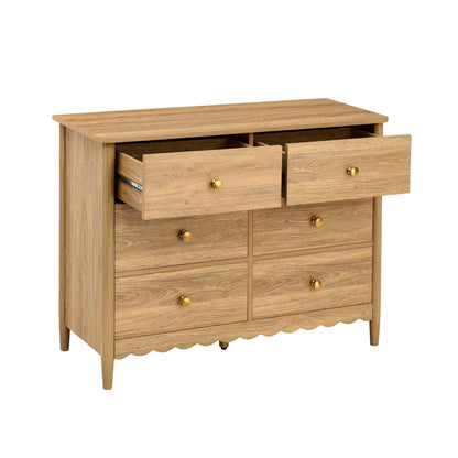Betty 6 Drawer Chest - Light Wood - DUSK