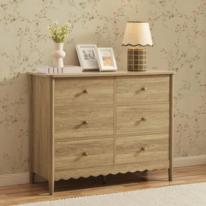 Betty 6 Drawer Chest - Light Wood - DUSK