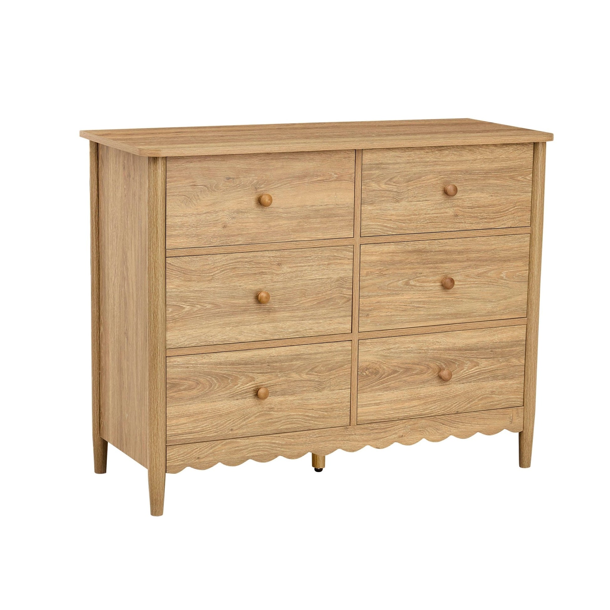 Betty 6 Drawer Chest - Light Wood - DUSK