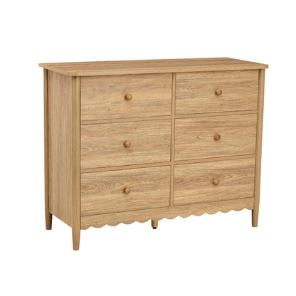 Betty 6 Drawer Chest - Light Wood - DUSK