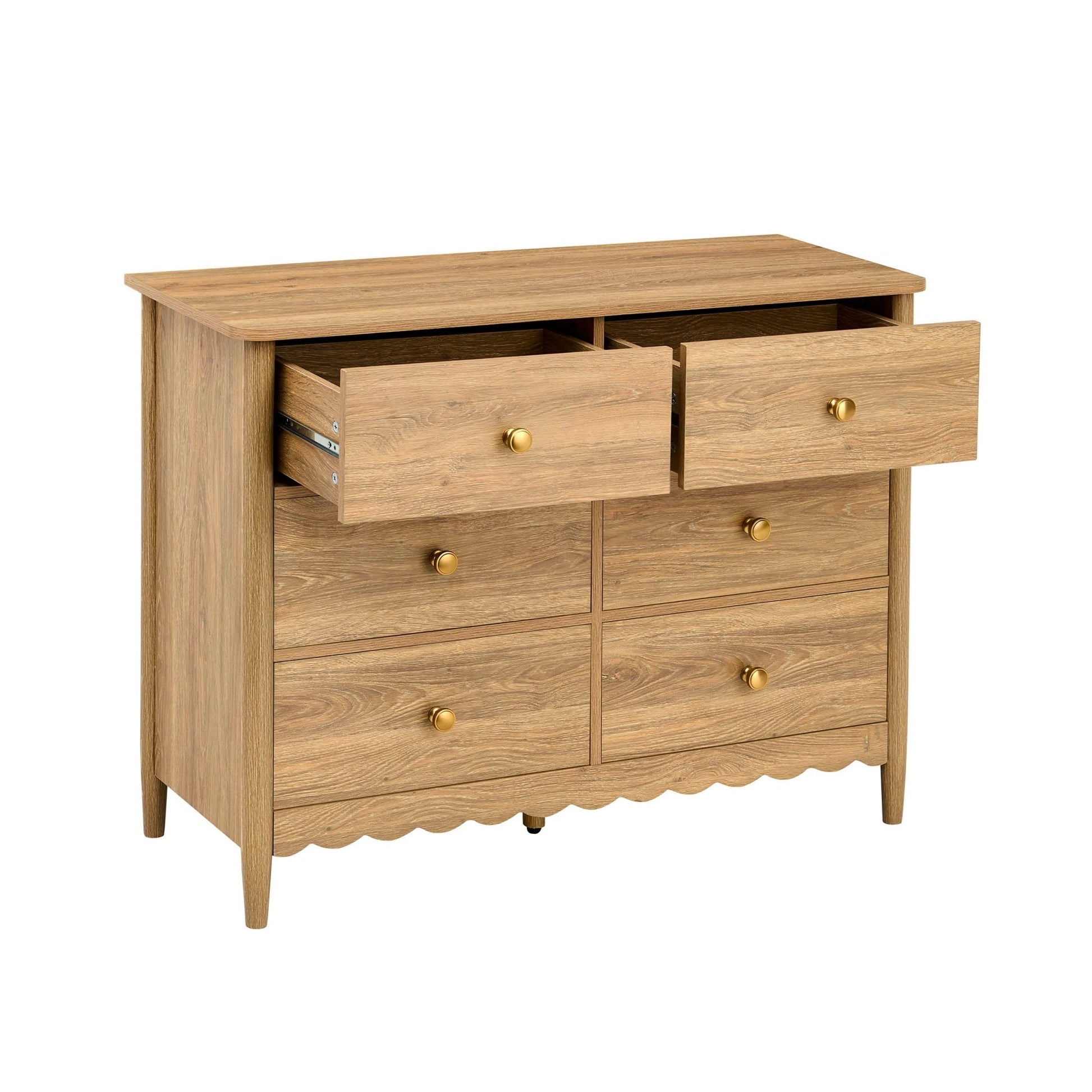 Betty 6 Drawer Chest - Light Wood - DUSK