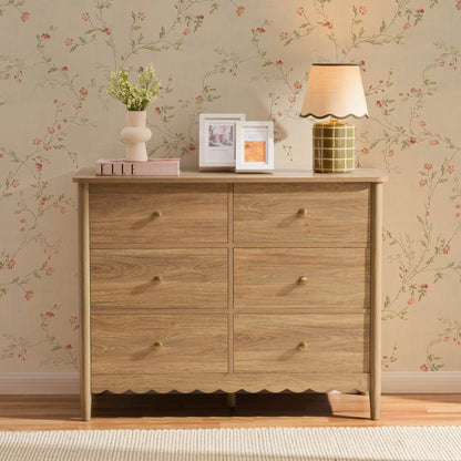 Betty 6 Drawer Chest - Light Wood - DUSK