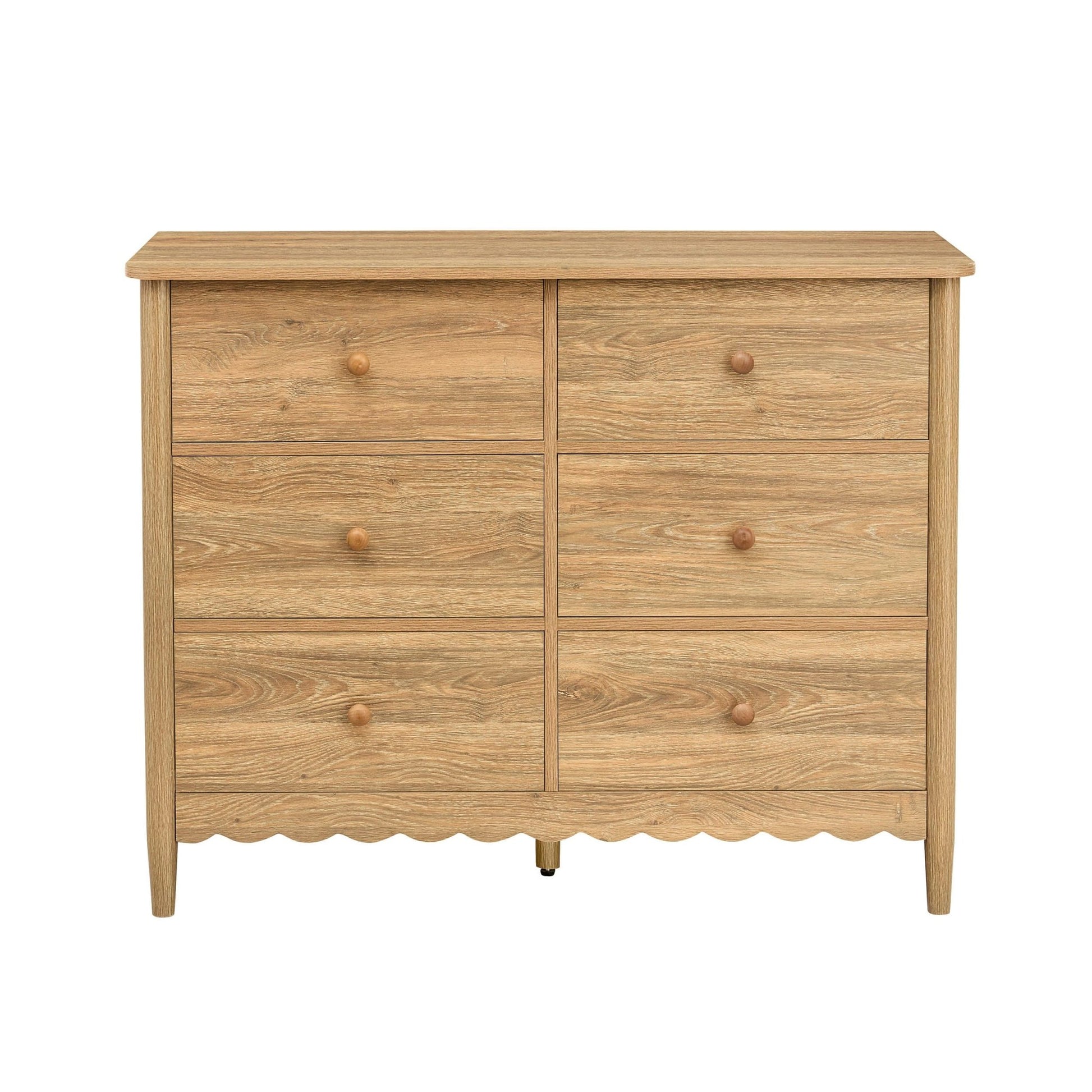 Betty 6 Drawer Chest - Light Wood - DUSK