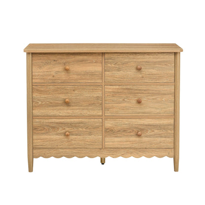 Betty 6 Drawer Chest - Light Wood - DUSK