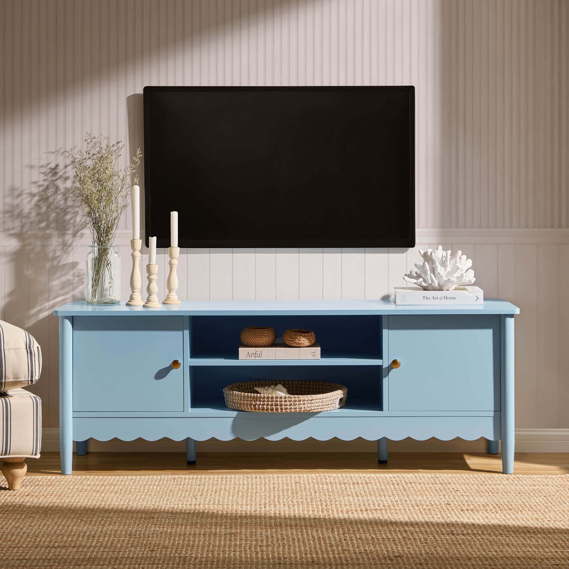 Betty Tv Unit for TVs up to 60" - Sky Blue - DUSK