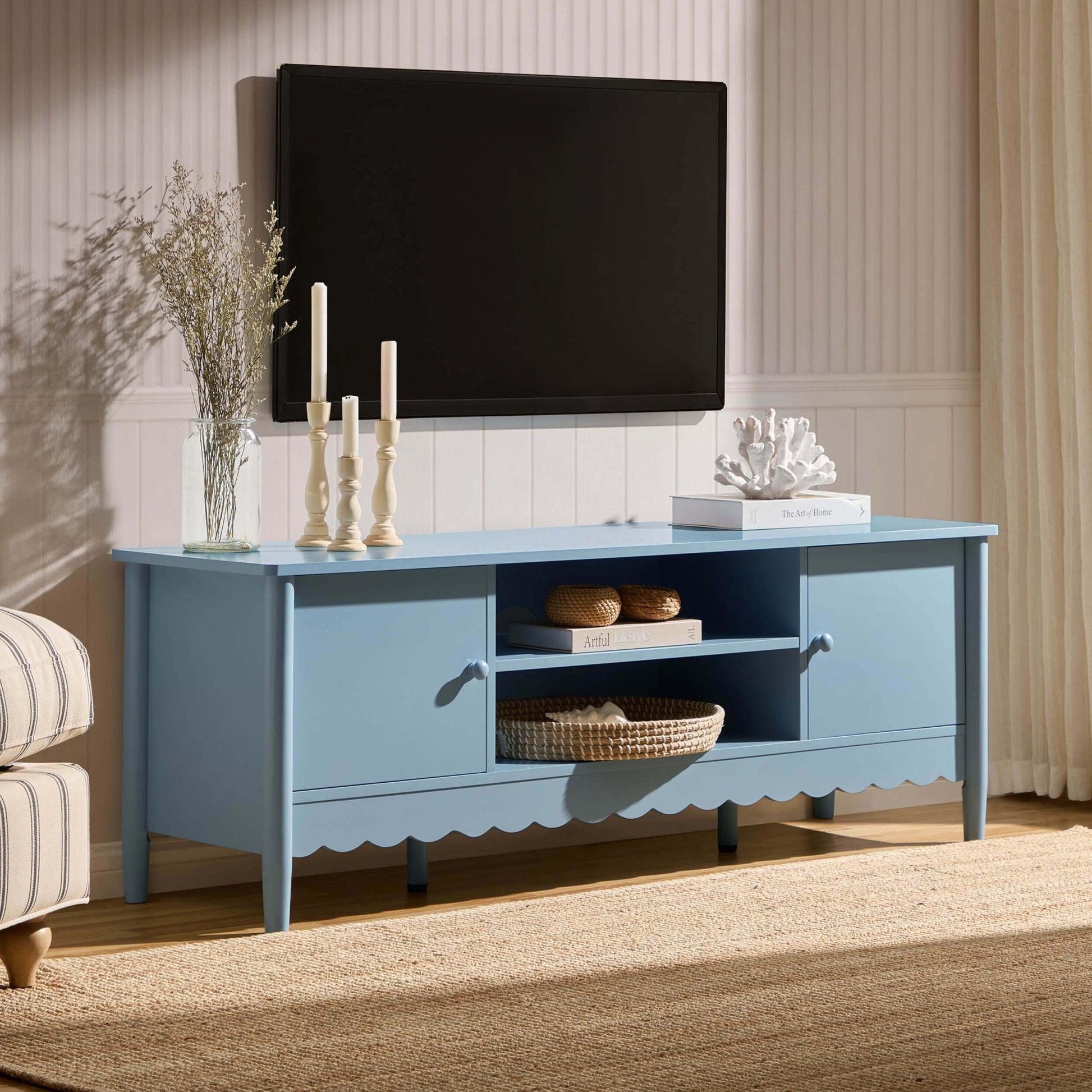 Betty Tv Unit for TVs up to 60" - Sky Blue - DUSK