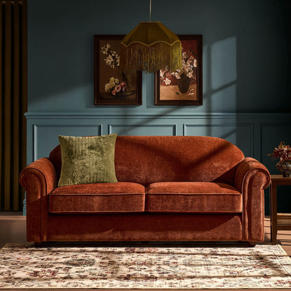 Beverley 3 Seater Sofa - Chenille Dark Rust - DUSK