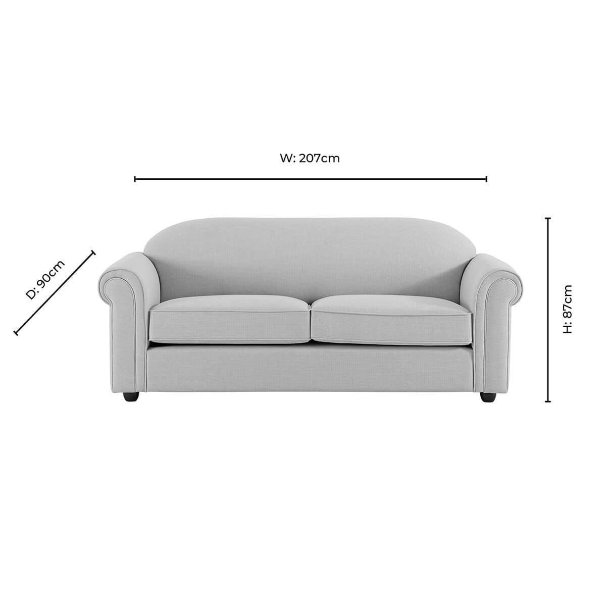 Beverley 3 Seater Sofa - Chenille Dark Rust - DUSK