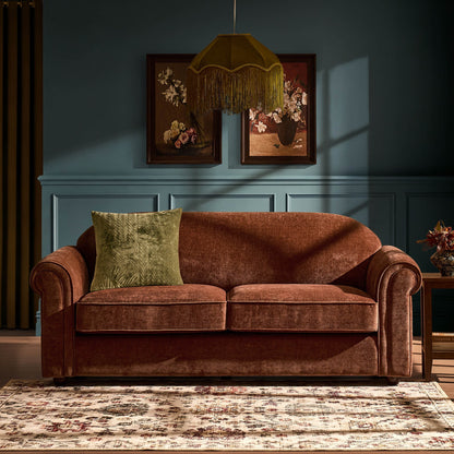 Beverley 3 Seater Sofa - Chenille Dark Rust - DUSK