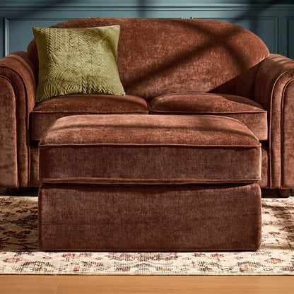 Beverley Pouffe - Chenille Dark Rust - DUSK