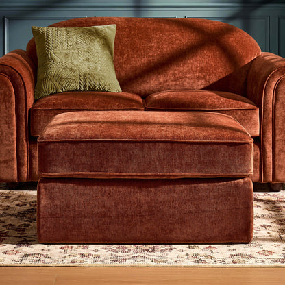Beverley Pouffe - Chenille Dark Rust - DUSK