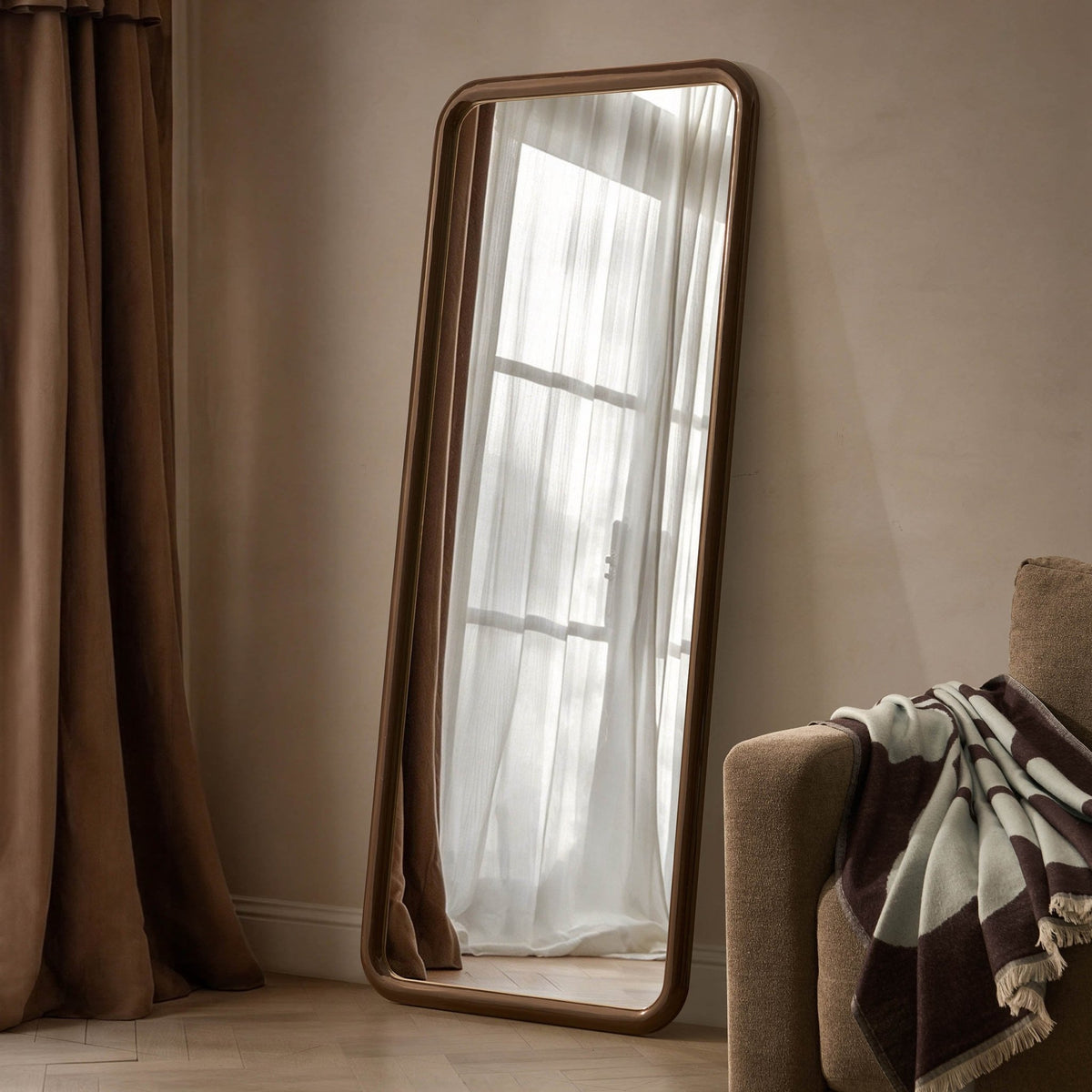 Bianca Bubble Frame 70 x 170cm Rectangle Mirror - Chocolate - DUSK