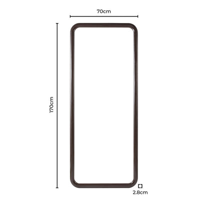 Bianca Bubble Frame 70 x 170cm Rectangle Mirror - Chocolate - DUSK