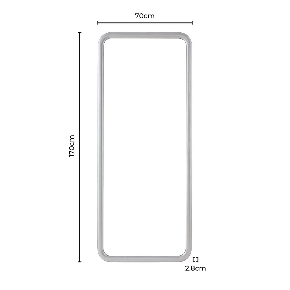 Bianca Bubble Frame 70 x 170cm Rectangle Mirror - Silver - DUSK