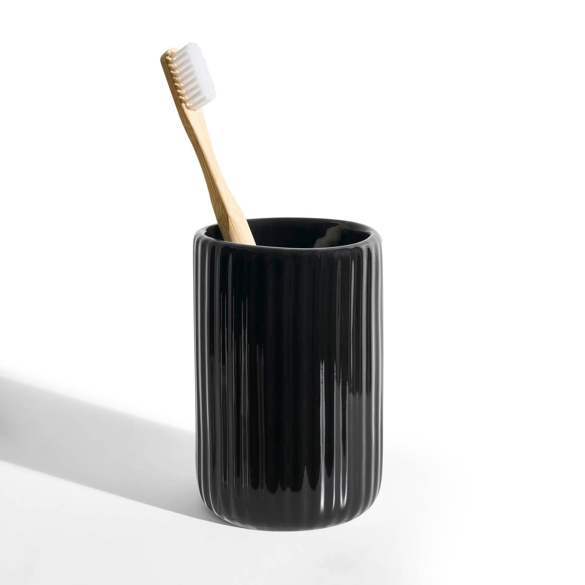 Blake Ribbed Glaze Tumbler - Black - DUSK