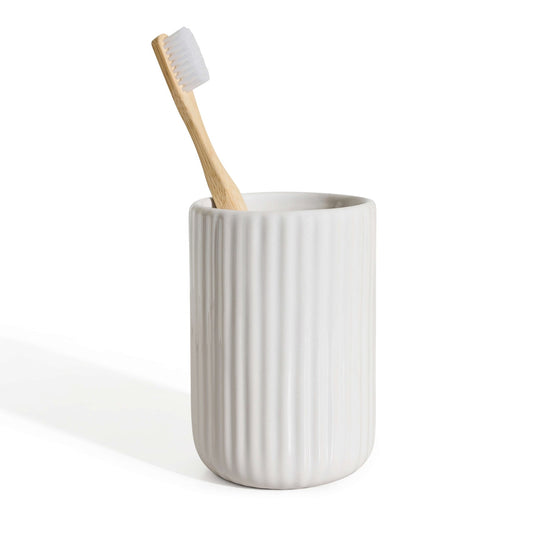 Blake Ribbed Glaze Tumbler - White - DUSK