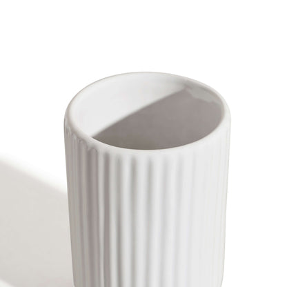 Blake Ribbed Glaze Tumbler - White - DUSK
