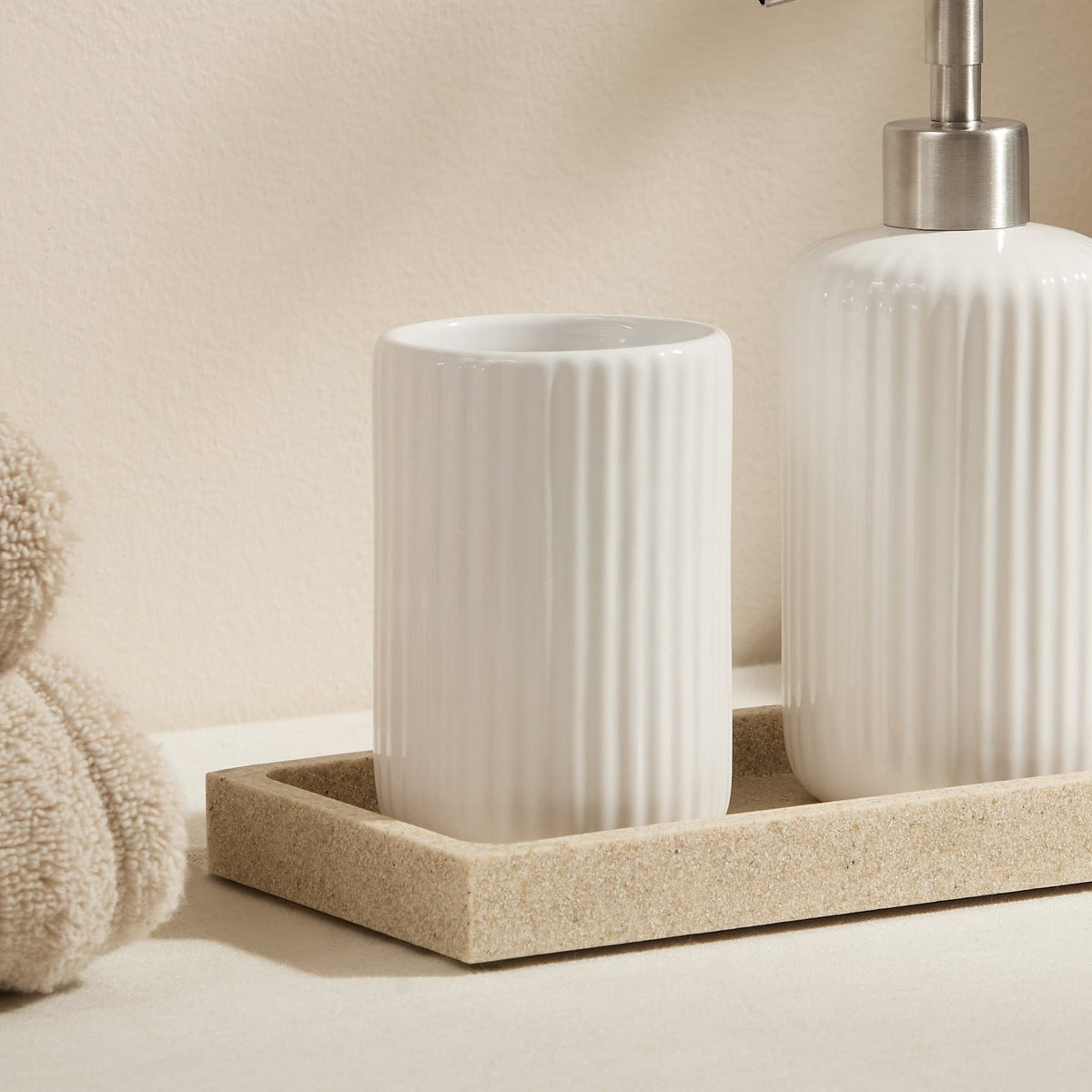 Blake Ribbed Glaze Tumbler - White - DUSK