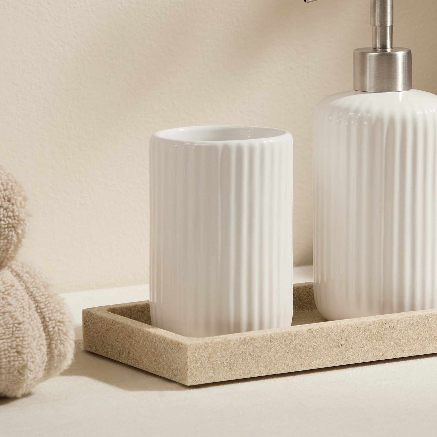 Blake Ribbed Glaze Tumbler - White - DUSK