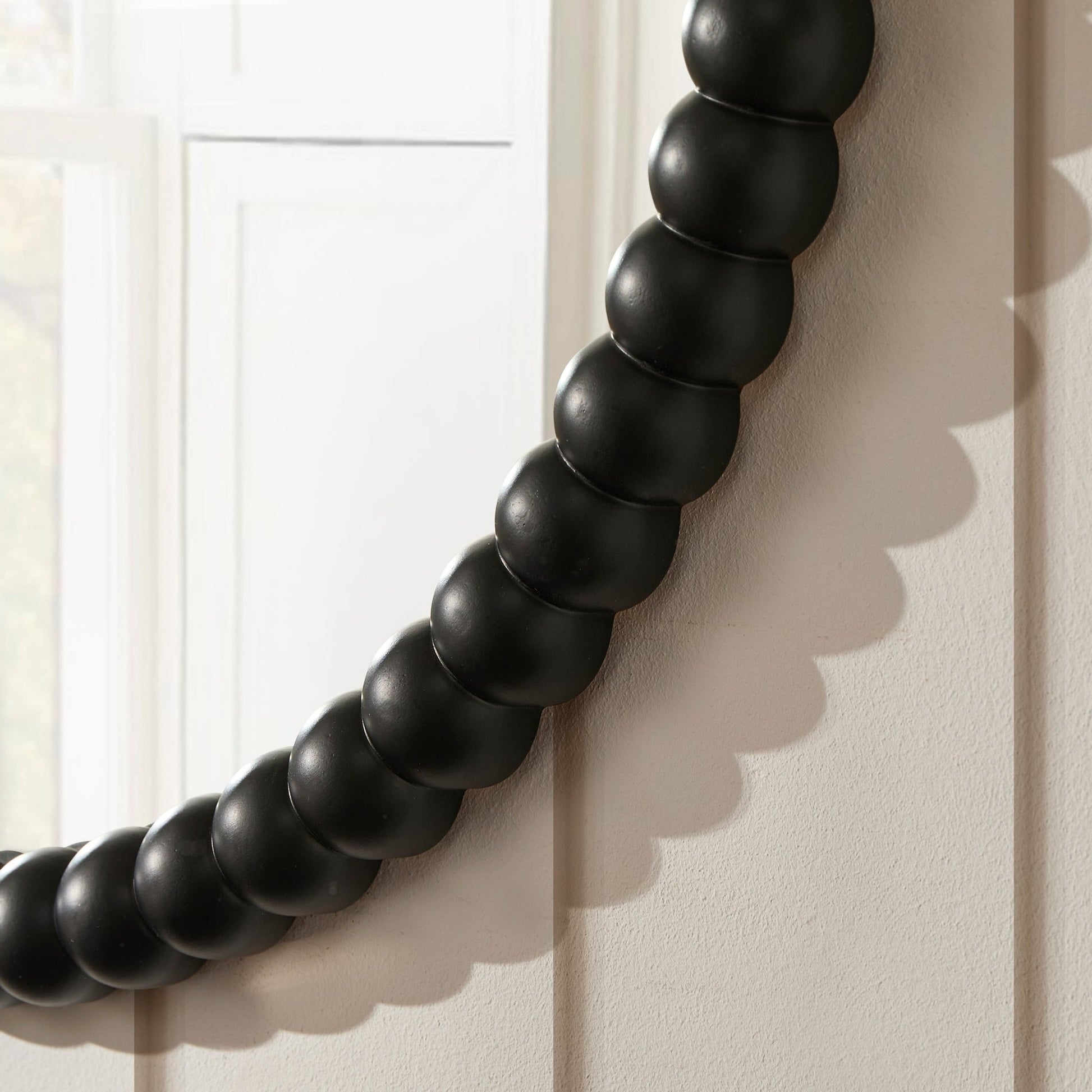 Bobbin Round Wall Mirror - Black - DUSK