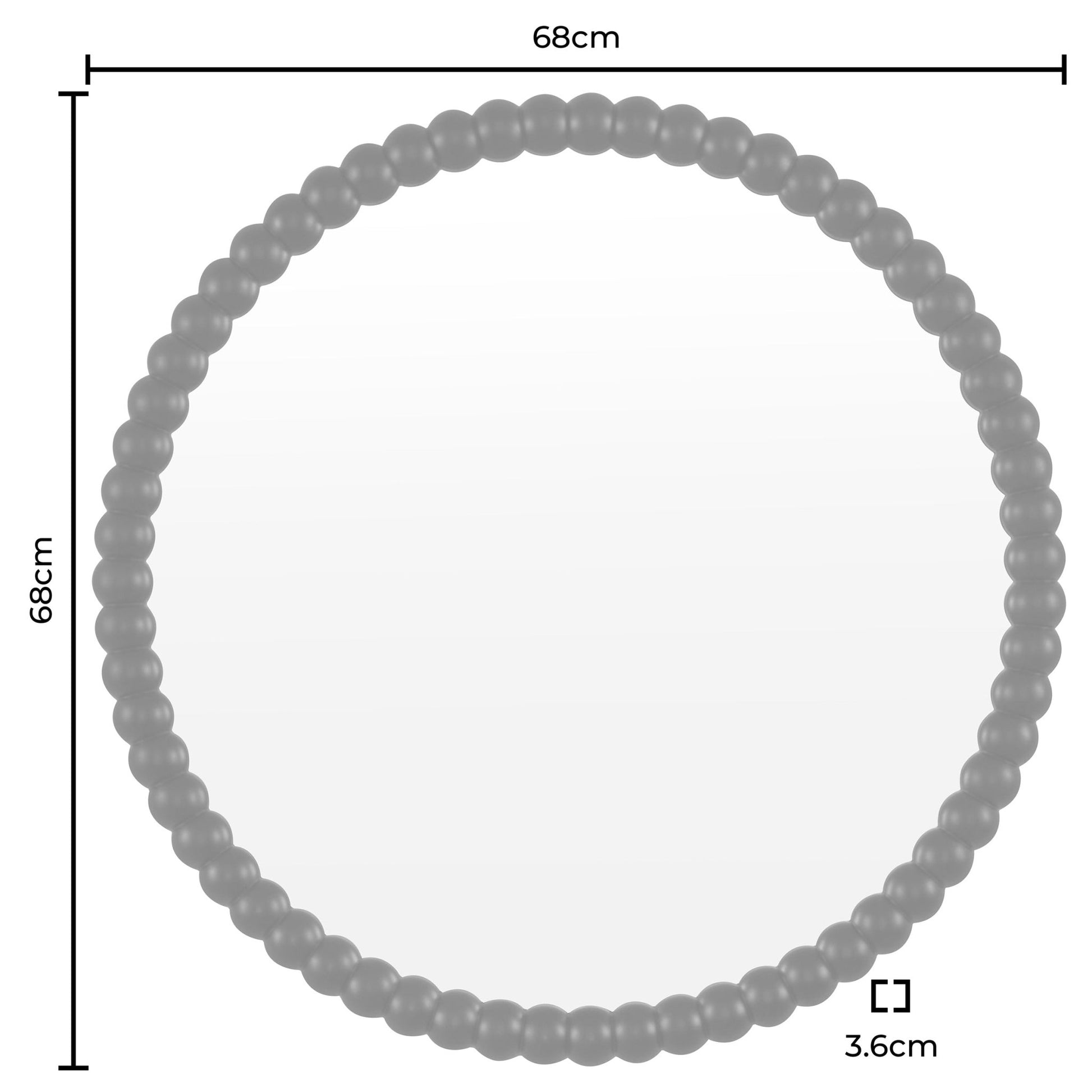 Bobbin Round Wall Mirror - Black - DUSK