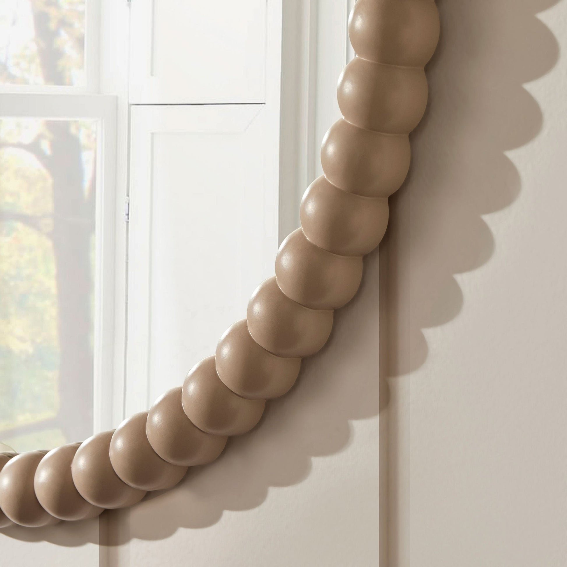 Bobbin Round Wall Mirror - Taupe - DUSK