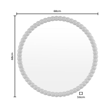 Bobbin Round Wall Mirror - Taupe - DUSK