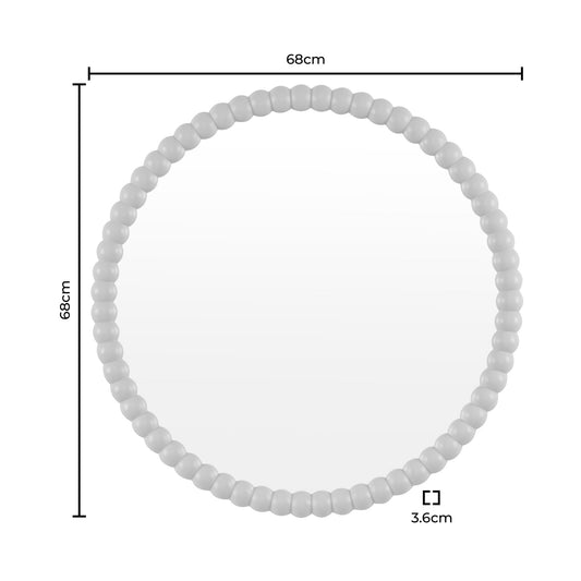 Bobbin Round Wall Mirror - Taupe - DUSK