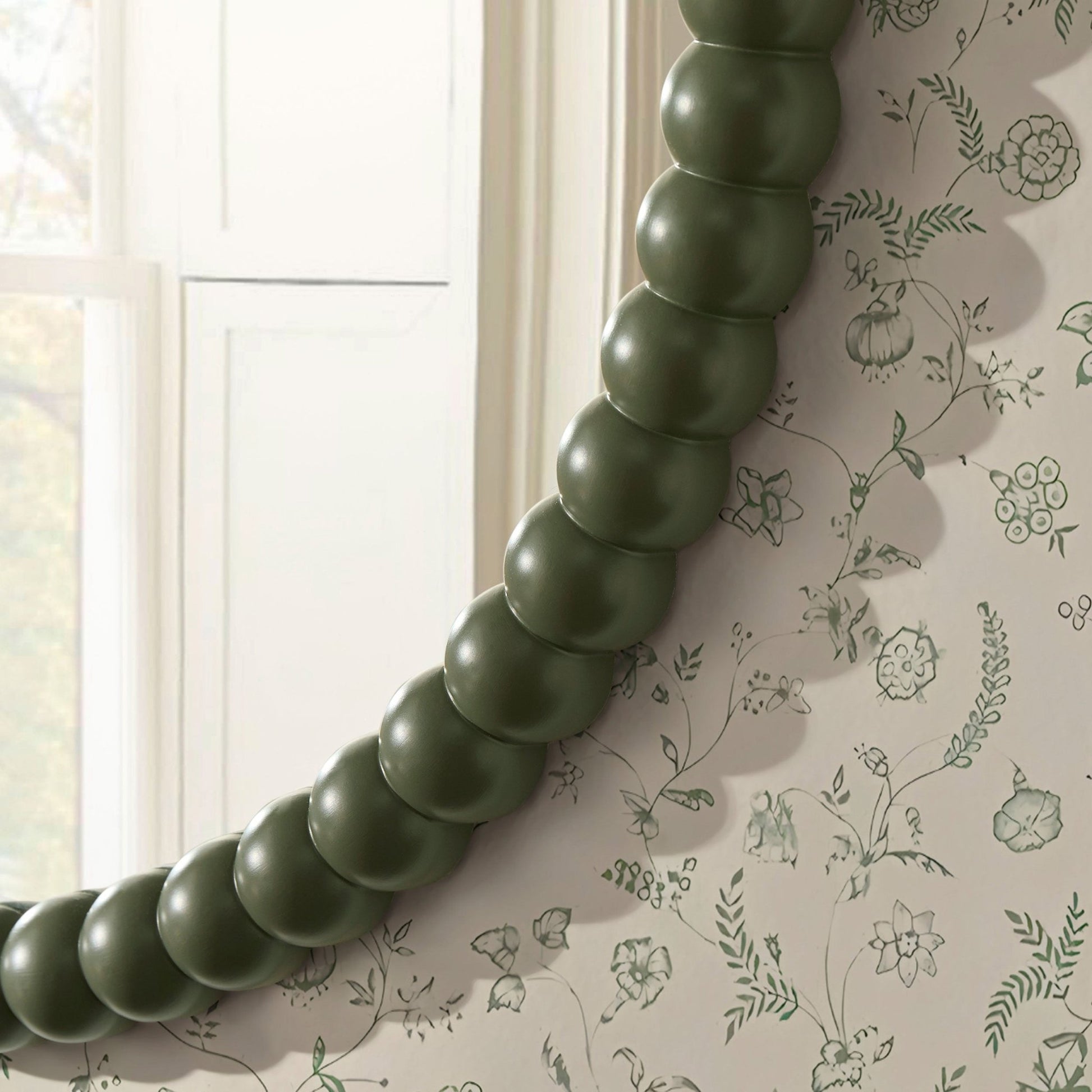 Bobbin Round Wall Mirror - Vetiver - DUSK